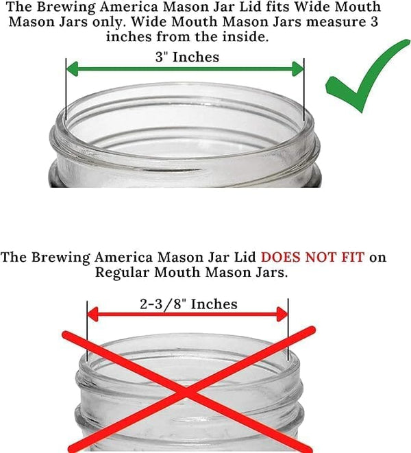 Mason Jar Lids Wide Mouth Plastic 4 Pack Leak Proof with Flip Cap Pouring Spout & Drink Hole - Orange Accessories Brewing America