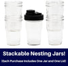 Travel Cup with Pouring Lid, 1 Pint (16 oz) Nesting Jar with Teal Wide Mouth Ball Mason Jar Pour Lid Serving Pitchers & Carafes Brewing America