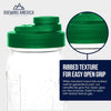 Mason Jar Lids Wide Mouth Plastic 4 Pack Leak Proof with Flip Cap Pouring Spout & Drink Hole - Tractor Green Accessories Brewing America