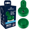 Mason Jar Lids Wide Mouth Plastic 4 Pack Leak Proof with Flip Cap Pouring Spout & Drink Hole - Tractor Green Accessories Brewing America