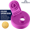 Mason Jar Lids Wide Mouth Plastic 4 Pack Leak Proof with Flip Cap Pouring Spout & Drink Hole - Very Berry Accessories Brewing America