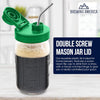 Mason Jar Lids Wide Mouth Plastic 4 Pack Leak Proof with Flip Cap Pouring Spout & Drink Hole - Tractor Green Accessories Brewing America