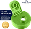 Mason Jar Lids Wide Mouth Plastic 4 Pack Leak Proof with Flip Cap Pouring Spout & Drink Hole - Lime Green Accessories Brewing America