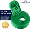 Mason Jar Lids Wide Mouth Plastic 4 Pack Leak Proof with Flip Cap Pouring Spout & Drink Hole - Tractor Green Accessories Brewing America