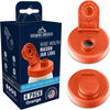 Mason Jar Lids Wide Mouth Plastic 4 Pack Leak Proof with Flip Cap Pouring Spout & Drink Hole - Orange Accessories Brewing America