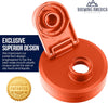 Mason Jar Lids Wide Mouth Plastic 4 Pack Leak Proof with Flip Cap Pouring Spout & Drink Hole - Orange Accessories Brewing America