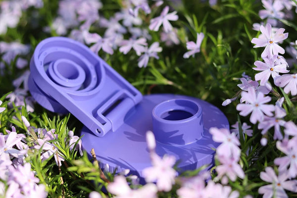 Glass Creamer Jar with Pouring Lid, 1 Pint (16 oz) Wide Mouth Azure Standard Mason Jar with Violet Purple Pour Lid, for Milk, Sugar, and Cream, 1-Pack Serving Pitchers & Carafes Brewing America