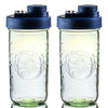 Pint & Half Jar with Old Glory Blue Pouring Lid – Functional & Stylish Storage With Wide Mouth Azure Standard Mason Jar 24 Ounce 2-Pack Serving Pitchers & Carafes Brewing America