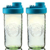 Pint & Half Jar with Teal Pouring Lid – Functional & Stylish Storage With Wide Mouth Azure Standard Mason Jar 24 Ounce 2-Pack Serving Pitchers & Carafes Brewing America