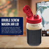 Glass Mason Jar Pitcher with Lid - Ball Jar, 1 Quart (32 oz) with Red Wide Mouth Mason Jar Pour Lid Serving Pitchers & Carafes Brewing America