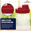Glass Mason Jar Pitcher with Lid - Ball Jar, 1 Quart (32 oz) with Red Wide Mouth Mason Jar Pour Lid Serving Pitchers & Carafes Brewing America