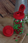 Glass Mason Jar Pitcher with Lid - Ball Jar, 1 Quart (32 oz) with Red Wide Mouth Mason Jar Pour Lid Serving Pitchers & Carafes Brewing America
