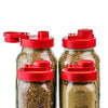 Mason Jar Lids Wide Mouth Plastic 4 Pack Leak Proof with Flip Cap Pouring Spout & Drink Hole Old Glory Red Accessories Brewing America