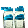 Mason Jar Lids Wide Mouth Plastic 4 Pack Leak Proof with Flip Cap Pouring Spout & Drink Hole Teal Accessories Brewing America