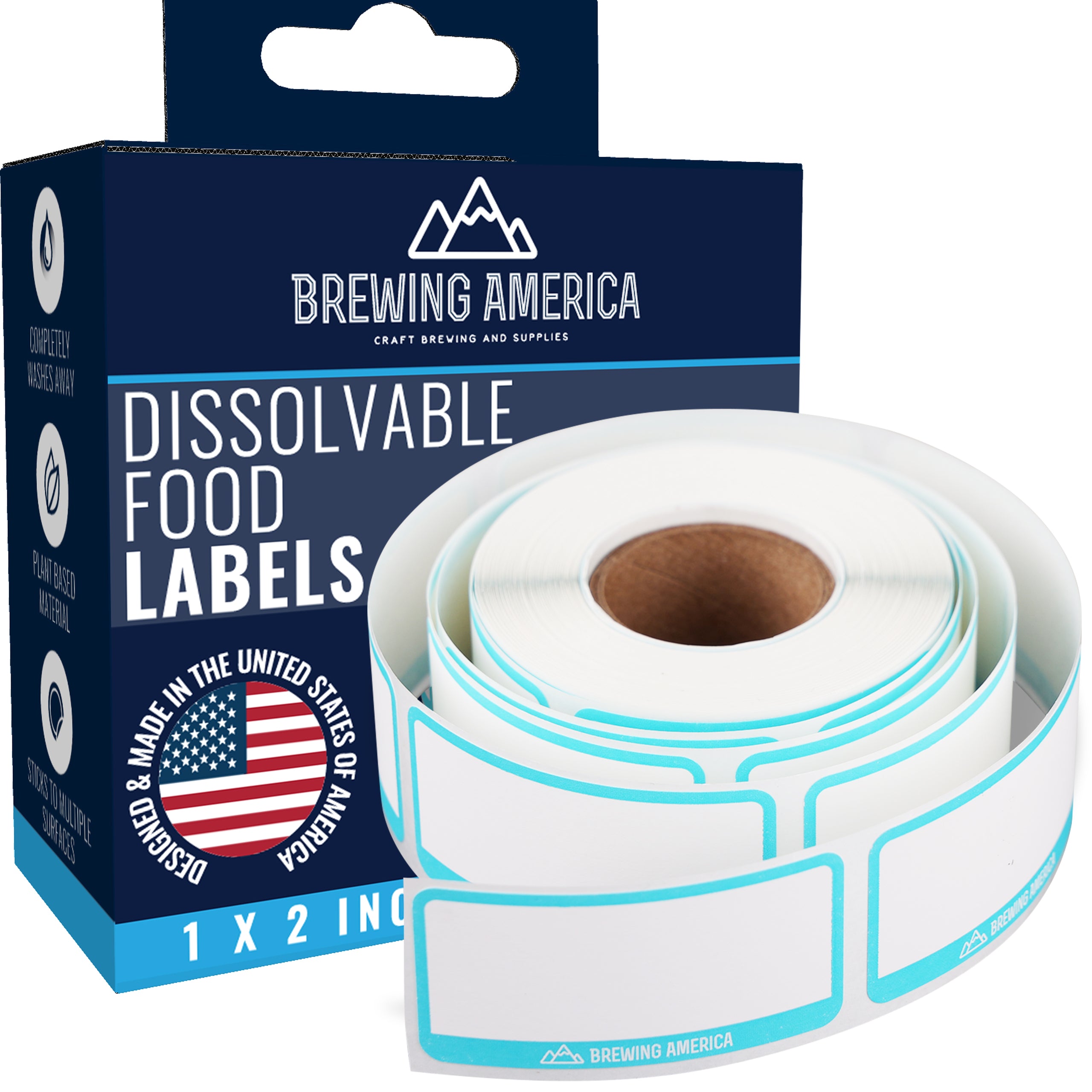 Dissolvable Food Labels for Food Containers Glass, Plastic or Metal No Scrubbing, No Residue - TEAL Accessories Brewing America