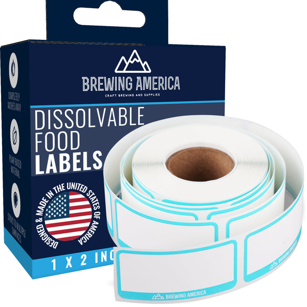 Dissolvable Food Labels for Food Containers Glass, Plastic or Metal No Scrubbing, No Residue - TEAL Accessories Brewing America