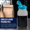 Cold Brew Coffee Maker Kit: Wide Mouth for Coffee, Infused Tea, Alcohol - 2 Quart 64 oz Teal Lid Cold Brew Coffee Maker Brewing America