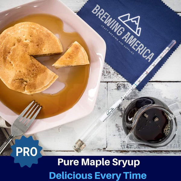 American-Made Syrup Hydrometer Density Meter for Sugar and Maple Syrup - Baume and Brix Scale Single Hydrometer Brewing America