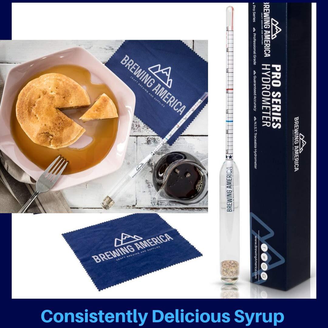 American-Made Syrup Hydrometer Density Meter for Sugar and Maple Syrup - Baume and Brix Scale Single Hydrometer Brewing America