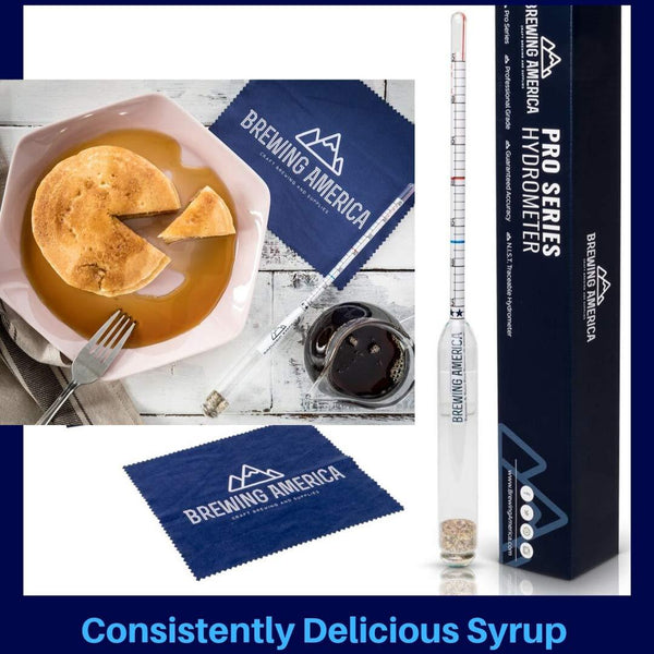 American-Made Syrup Hydrometer Density Meter for Sugar and Maple Syrup - Baume and Brix Scale Single Hydrometer Brewing America