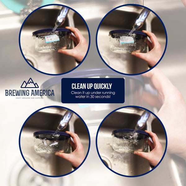 Dissolvable Food Labels for Food Containers Glass, Plastic or Metal No Scrubbing, No Residue - TEAL Accessories Brewing America