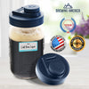 Mason Jar Lids Wide Mouth Plastic 4 Pack Leak Proof with Flip Cap Pouring Spout & Drink Hole Old Glory Blue Accessories Brewing America
