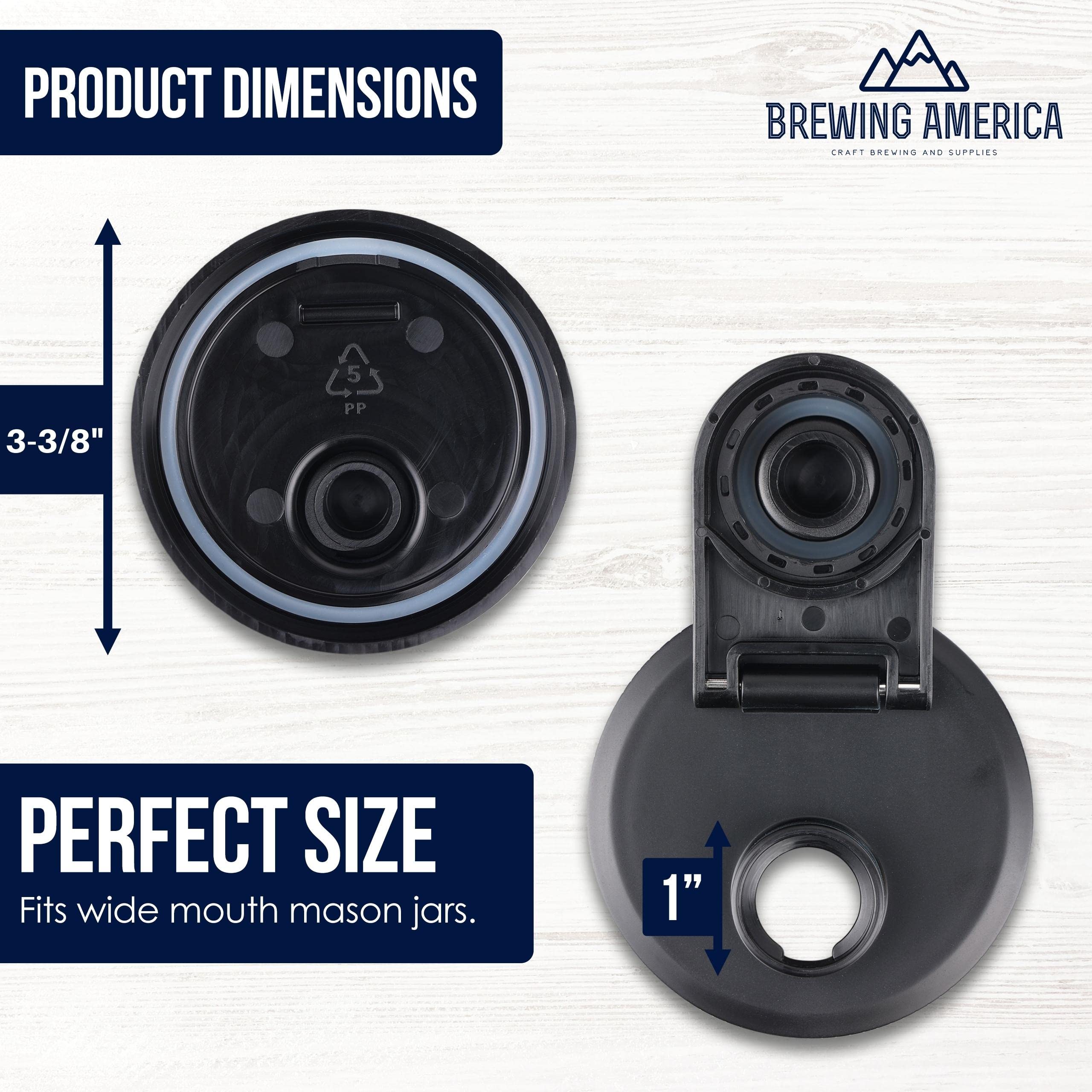 Glass Mason Jar Pitcher with Pour Lids - Ball Jars, 1 Quart (32 oz) Wide Mouth, Black 2-Pack Serving Pitchers & Carafes Brewing America