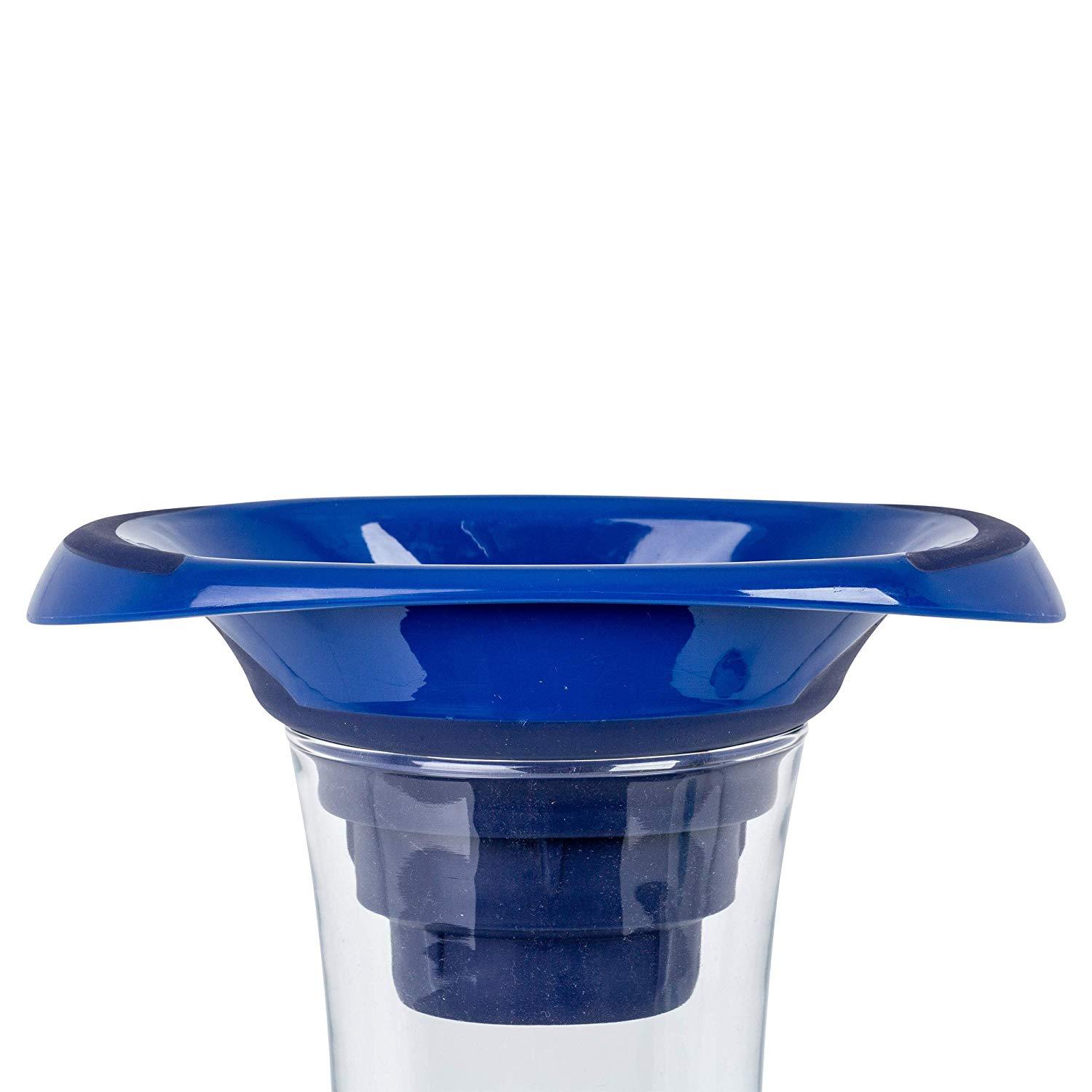 Kitchen Canning Funnel - Wide Mouth Mason Jars Collapsible Silicone for Food, Coffee, Jams, Fruit, Crafts - Blue Accessories Brewing America