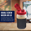 Glass Mason Jar Pitcher with Pour Lids - Ball Jars, 1 Quart (32 oz) Wide Mouth, Old Glory Red 2-Pack Serving Pitchers & Carafes Brewing America