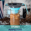Cold Brew Filter for Mason Jar Wide Mouth Coffee Maker, Stainless Steel (2 Quart (64 Ounces), Teal) Accessories Brewing America