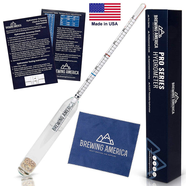 American-Made Syrup Hydrometer Density Meter for Sugar and Maple Syrup - Baume and Brix Scale Single Hydrometer Brewing America