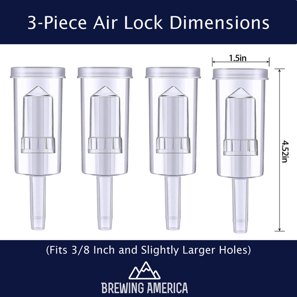 Brewing Airlock, 4 Fermentation Airlocks, Wine Airlock, Used for Brewing Wine, Sauerkraut, Pickles, Beer, Etc. Airlock Accessories Brewing America