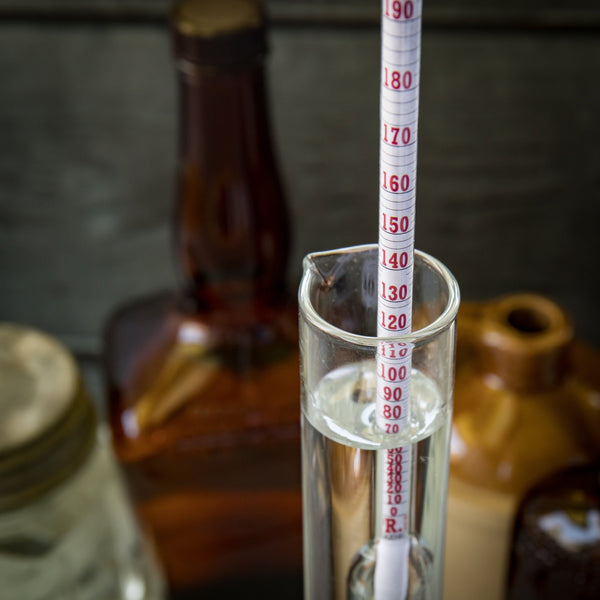Hydrometer Alcohol Meter Test Kit Distilled Alcohol American-Made 0-200 Proof Pro Series Glass Jar Brewing America