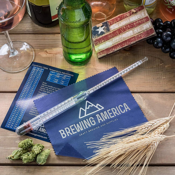 Thermo-Hydrometer ABV Tester Triple Scale American-made Specific Gravity Hydrometer Thermometer KIT American Hydrometer Test Kits Brewing America