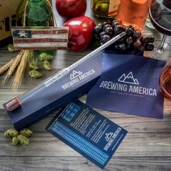 American-Made Beer Mashing Hydrometer Calibrated at 155 Degrees Fahrenheit - Specific Gravity Pro Series Brewing Triple Scale Single Hydrometer Brewing America