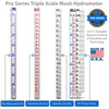 American-Made Beer Mashing Hydrometer Calibrated at 155 Degrees Fahrenheit - Specific Gravity Pro Series Brewing Triple Scale Single Hydrometer Brewing America