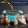 Kitchen Canning Funnel - Wide Mouth Mason Jars Collapsible Silicone for Food, Coffee, Jams - Teal Accessories Brewing America