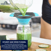 Kitchen Canning Funnel - Wide Mouth Mason Jars Collapsible Silicone for Food, Coffee, Jams - Teal Accessories Brewing America