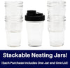 Travel Cup with Pouring Lid, 1 Pint (16 oz) Nesting Jar with Teal Wide Mouth Ball Mason Jar Pour Lid Serving Pitchers & Carafes Brewing America 