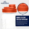Pint & Half Jar with Tangerine Orange Pouring Lid – Functional & Stylish Storage With Wide Mouth Azure Standard Mason Jar 24 Ounce 1-Pack Serving Pitchers & Carafes Brewing America 