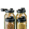 Mason Jar Lids Wide Mouth Plastic 4 Pack Leak Proof with Flip Cap Pouring Spout & Drink Hole Black Accessories Brewing America 