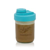 Glass Creamer Jar with Pouring Lid, 1 Pint (16 oz) Wide Mouth Azure Standard Mason Jar with Teal Pour Lid, for Milk, Sugar, and Cream, 1-Pack Mason Jars - Small Brewing America 
