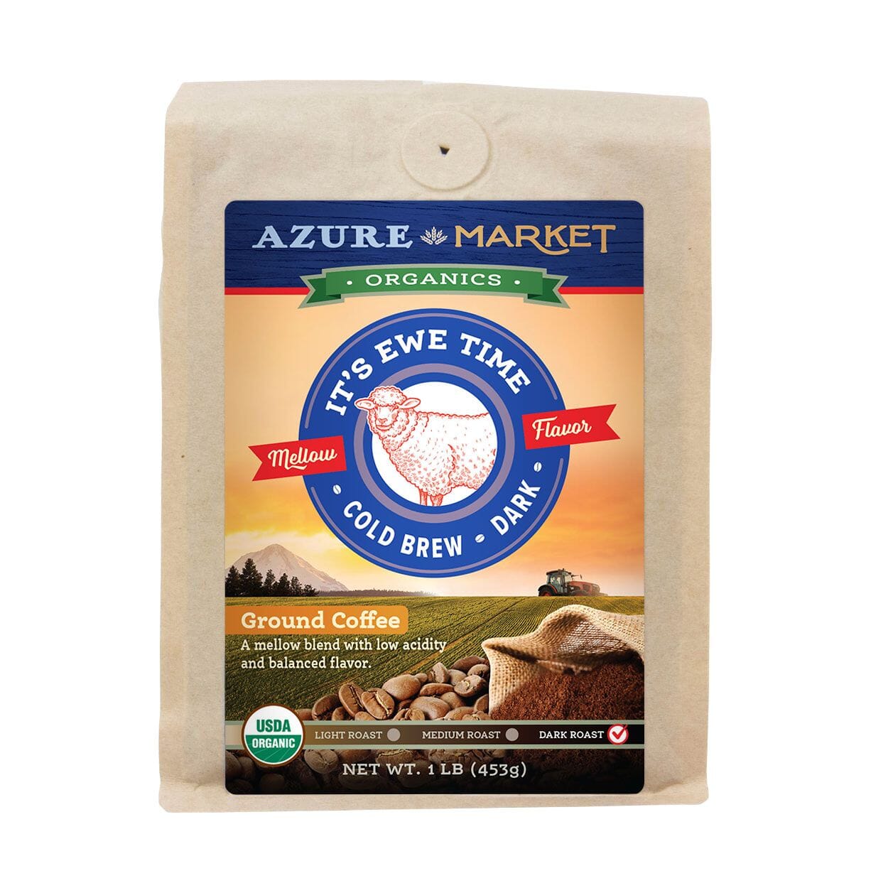 Azure Market Organics Coffee Ground, Cold Brew, Dark Roast, Organic Cold Brew Coffee Makers Brewing America 