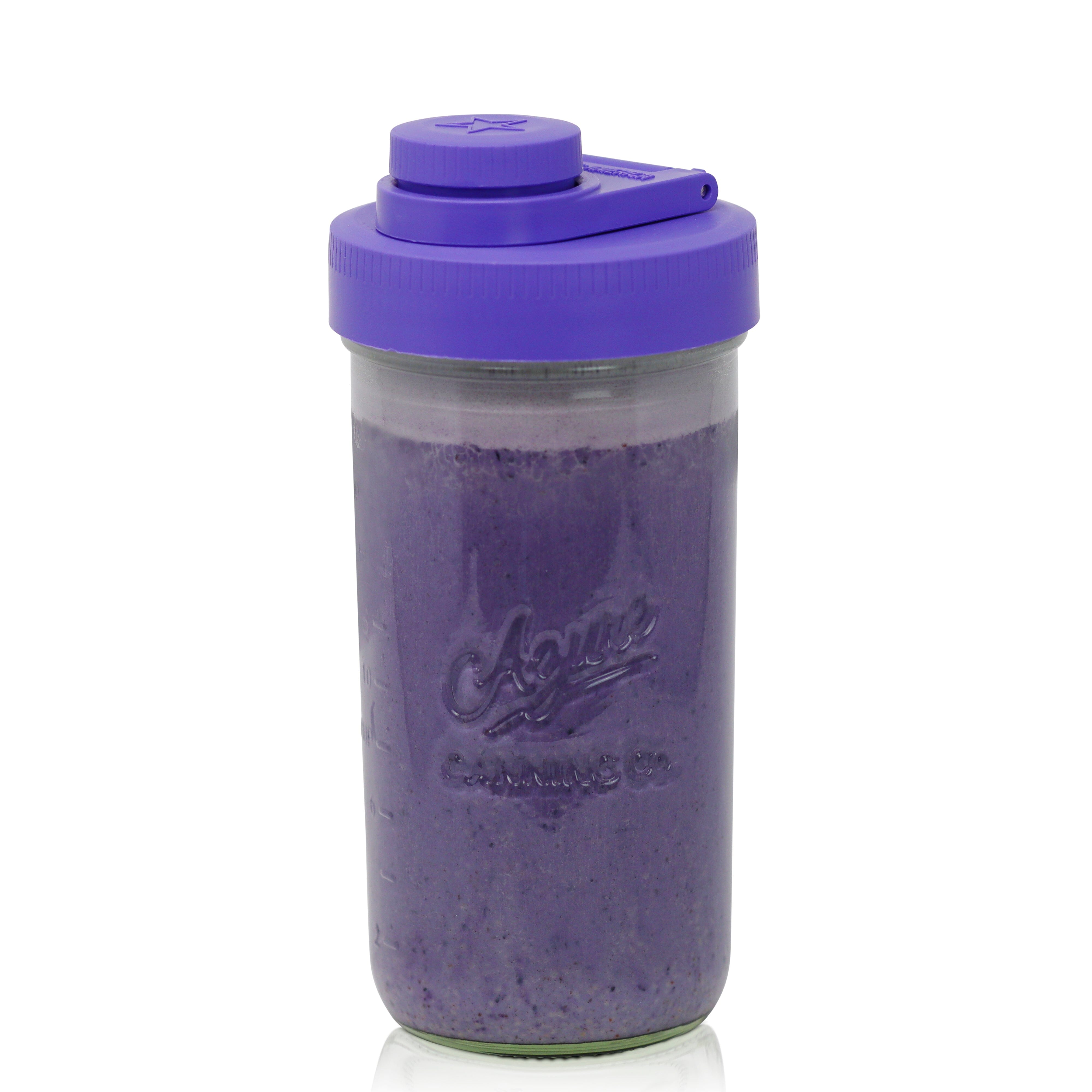 Pint & Half Jar with Violet Purple Pouring Lid – Functional & Stylish Storage With Wide Mouth Azure Standard Mason Jar 24 Ounce 1-Pack Serving Pitchers & Carafes Brewing America 