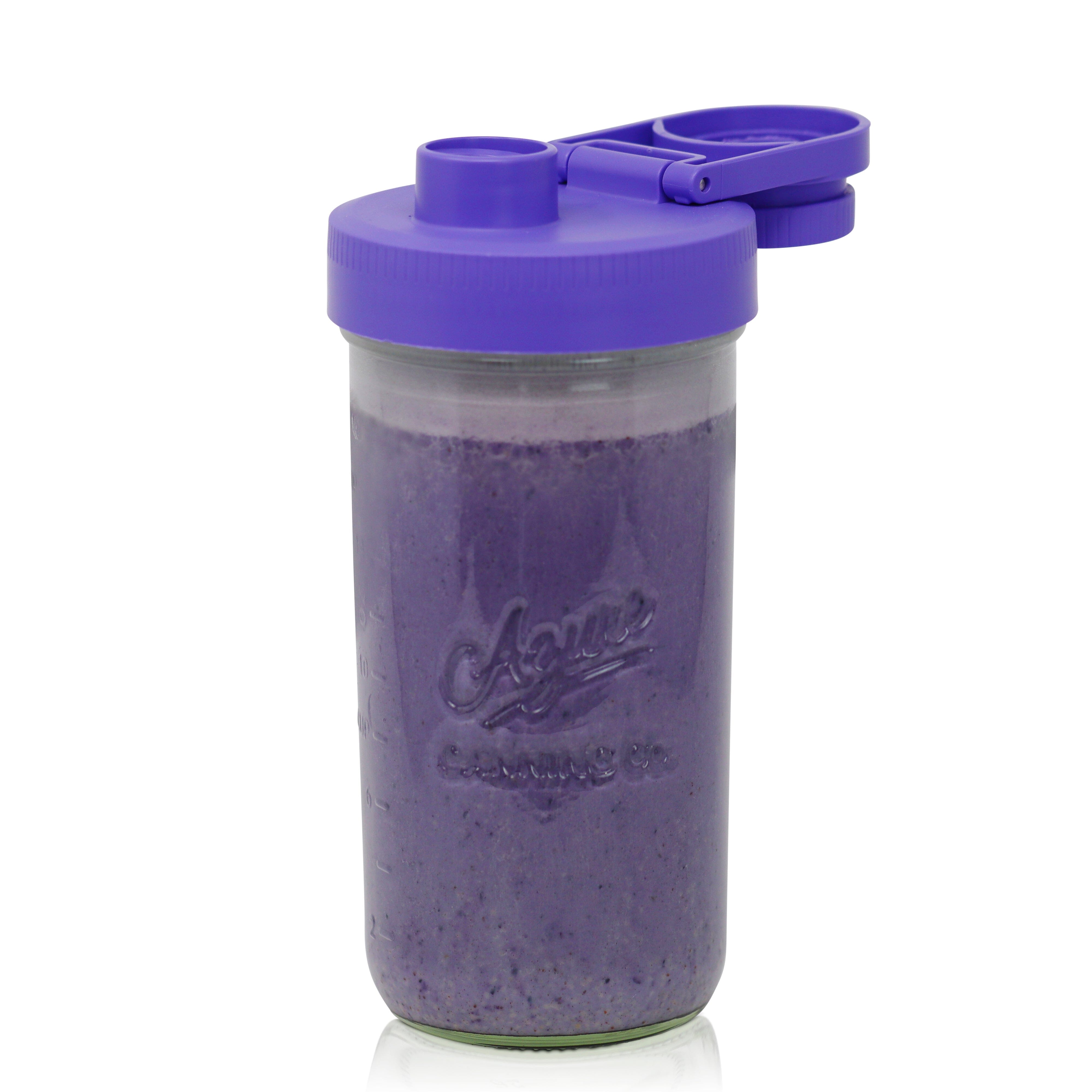 Pint & Half Jar with Violet Purple Pouring Lid – Functional & Stylish Storage With Wide Mouth Azure Standard Mason Jar 24 Ounce 1-Pack Serving Pitchers & Carafes Brewing America 