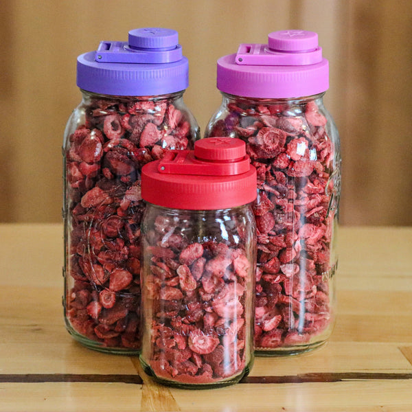 Glass Mason Jar Pitcher with Pour Lid - Azure Standard Jar, 2 Quart (64 oz) Wide Mouth, Old Glory Red 1-Pack Mason Jars - Large Brewing America 