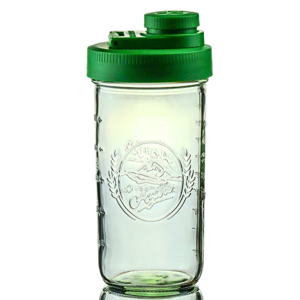 Pint and Half Jar with Pouring Lid, 1 Pint (24 oz) with Tractor Green Wide Mouth Azure Standard Mason Jar Pour Lid Serving Pitchers & Carafes Brewing America 