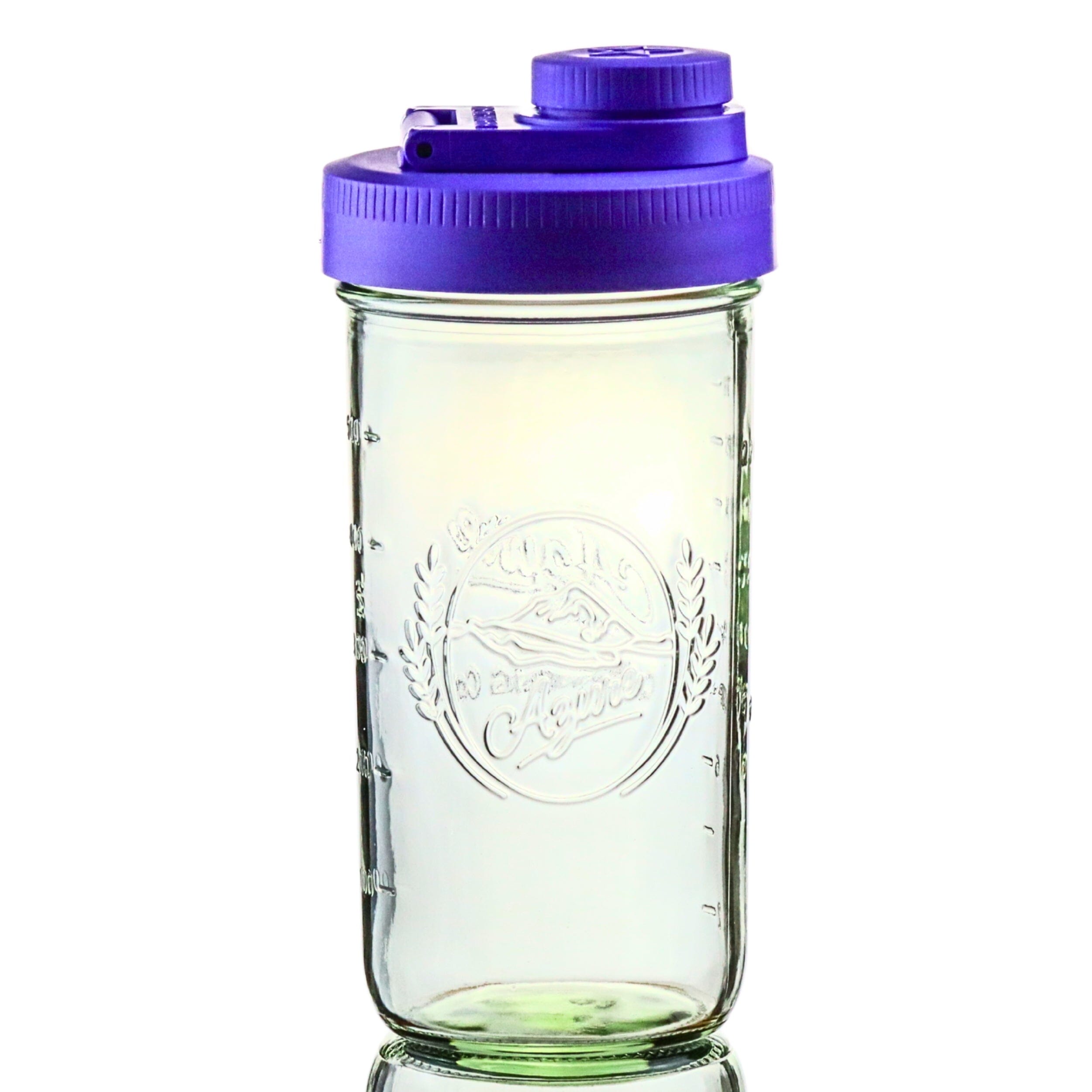 Pint & Half Jar with Violet Purple Pouring Lid – Functional & Stylish Storage With Wide Mouth Azure Standard Mason Jar 24 Ounce 1-Pack Serving Pitchers & Carafes Brewing America 