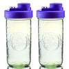 Pint & Half Jar with Violet Purple Pouring Lid – Functional & Stylish Storage With Wide Mouth Azure Standard Mason Jar 24 Ounce 2-Pack Serving Pitchers & Carafes Brewing America 
