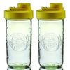Pint & Half Jar with Yellow Pouring Lid – Functional & Stylish Storage With Wide Mouth Azure Standard Mason Jar 24 Ounce 2-Pack Serving Pitchers & Carafes Brewing America 